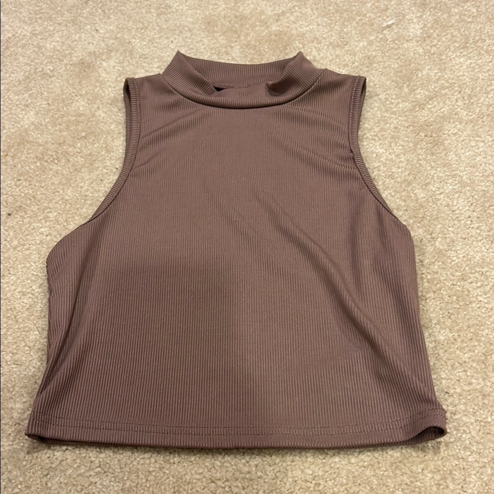 Sleeveless High Neck Crop Top